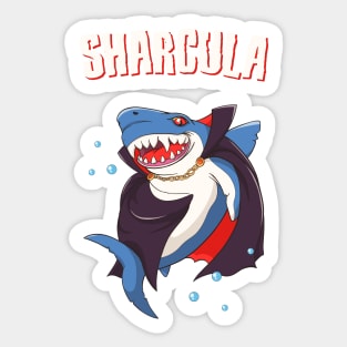 Sharcula Funny Dracula Shark Vampire Sticker